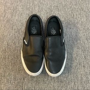 Vans perf leather slip ons